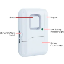UltraPro Battery-Operated Magnetic Window or Door Alarm, 5 Pack, White