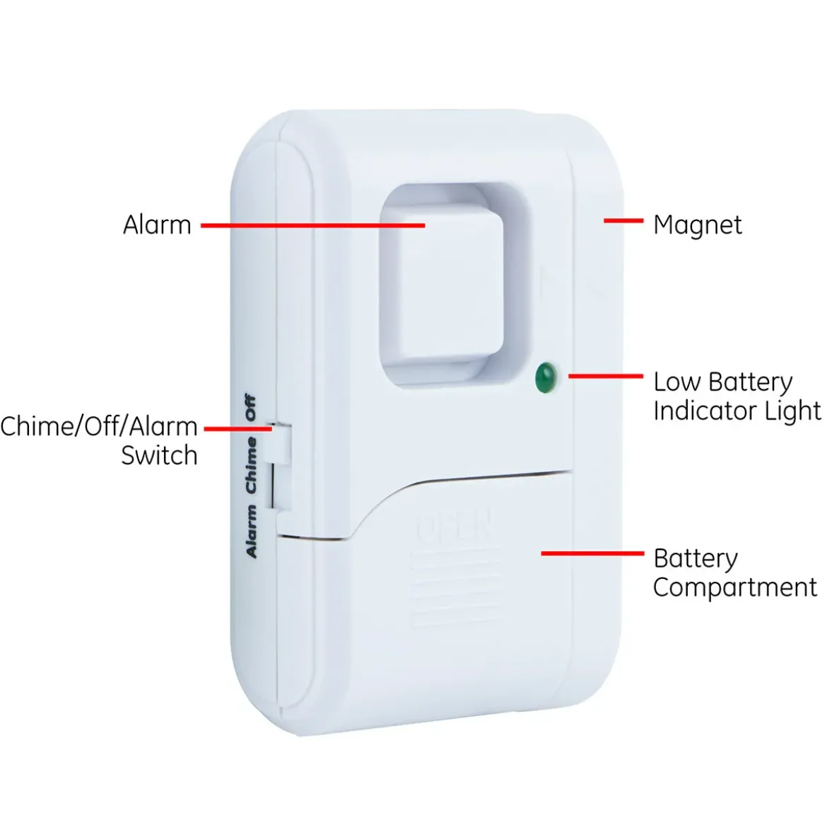 UltraPro Battery-Operated Magnetic Window or Door Alarm, 5 Pack, White