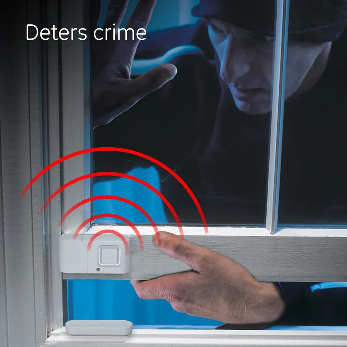 UltraPro Battery-Operated Magnetic Window or Door Alarm, 5 Pack, White