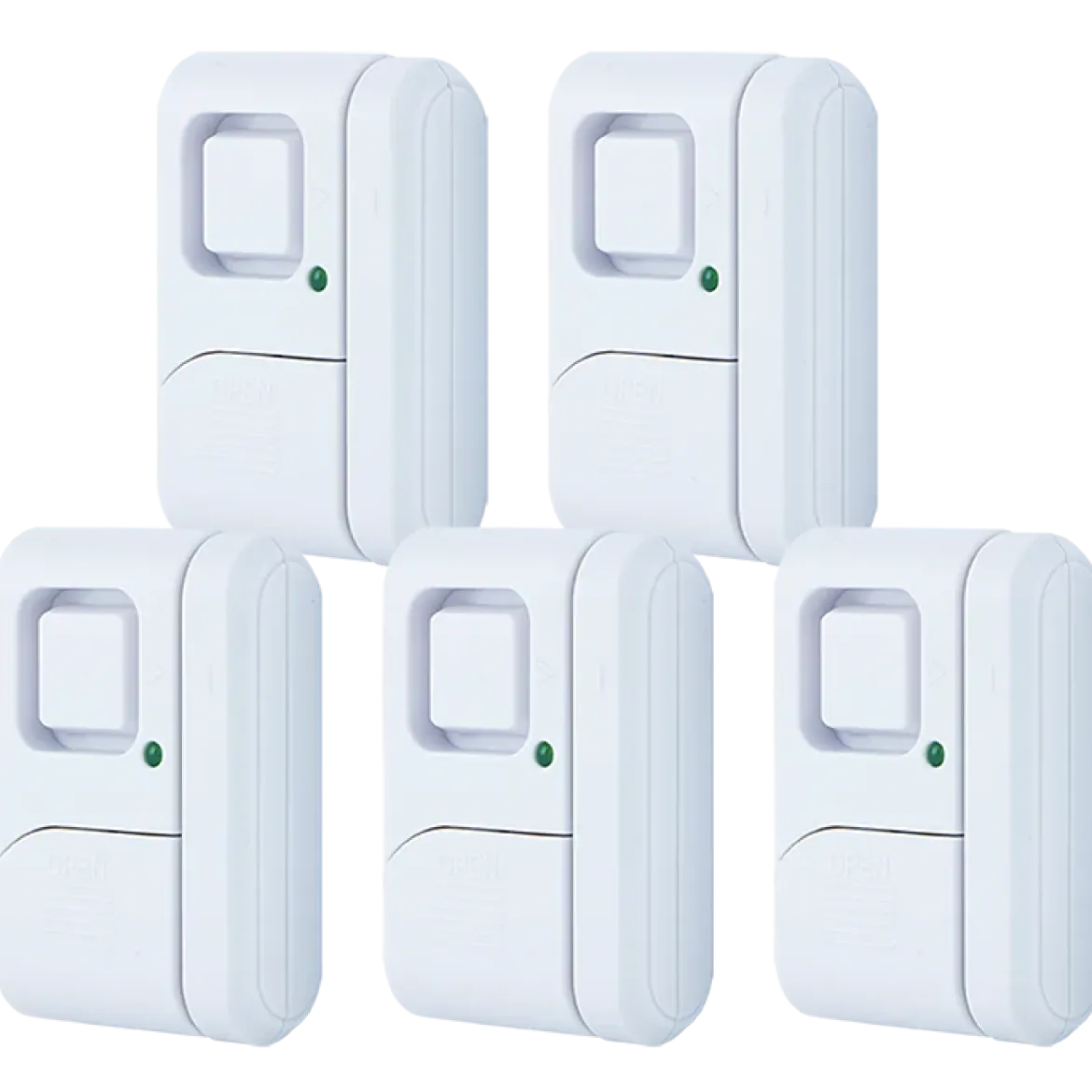 UltraPro Battery-Operated Magnetic Window or Door Alarm, 5 Pack, White