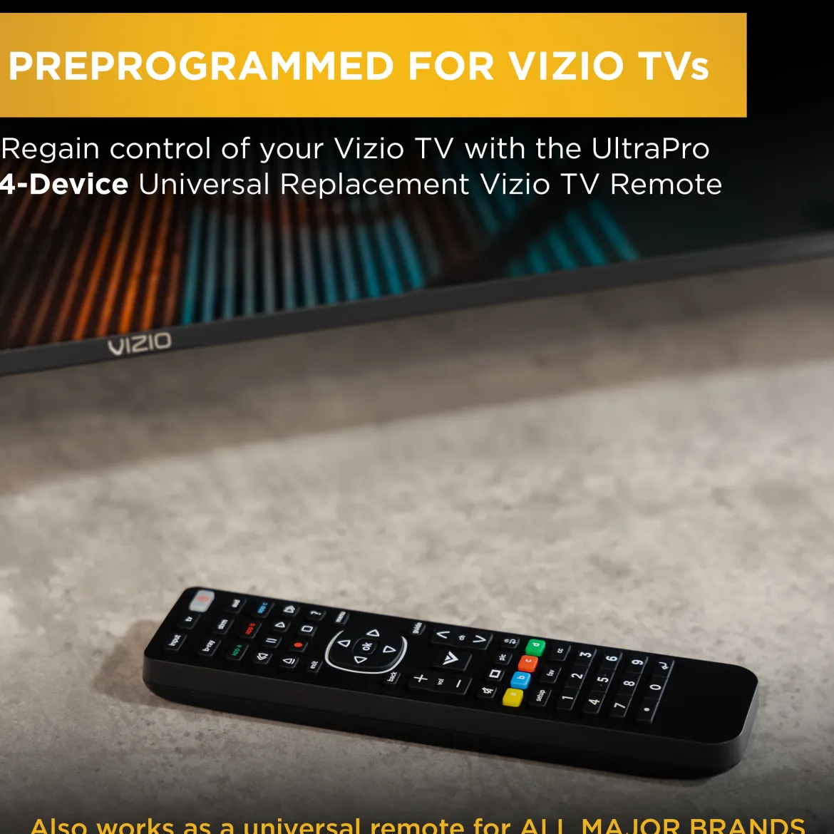 UltraPro 4-Device Universal Vizio TV Replacement Remote