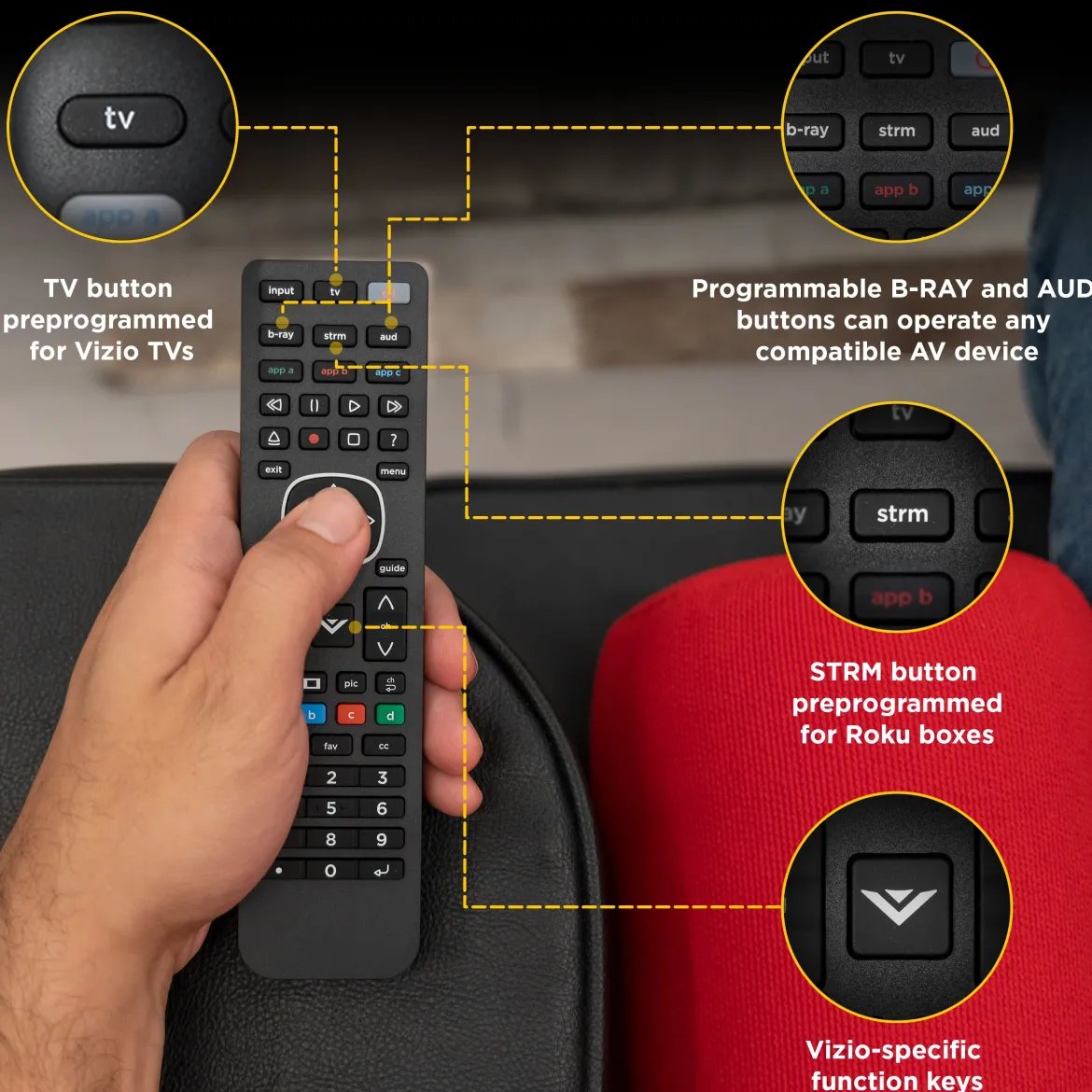 UltraPro 4-Device Universal Vizio TV Replacement Remote