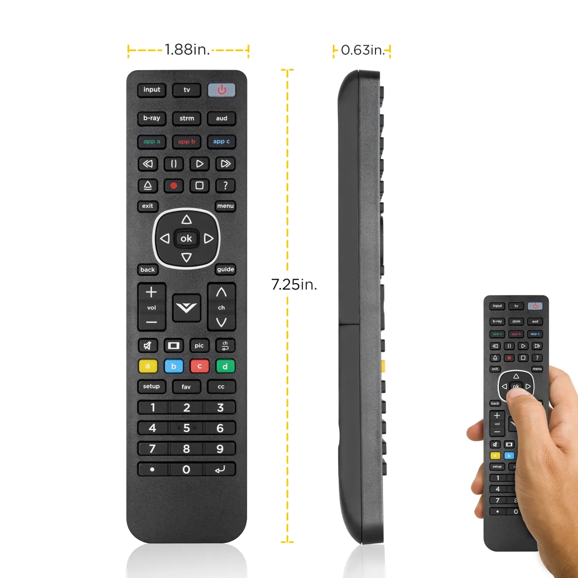 UltraPro 4-Device Universal Vizio TV Replacement Remote