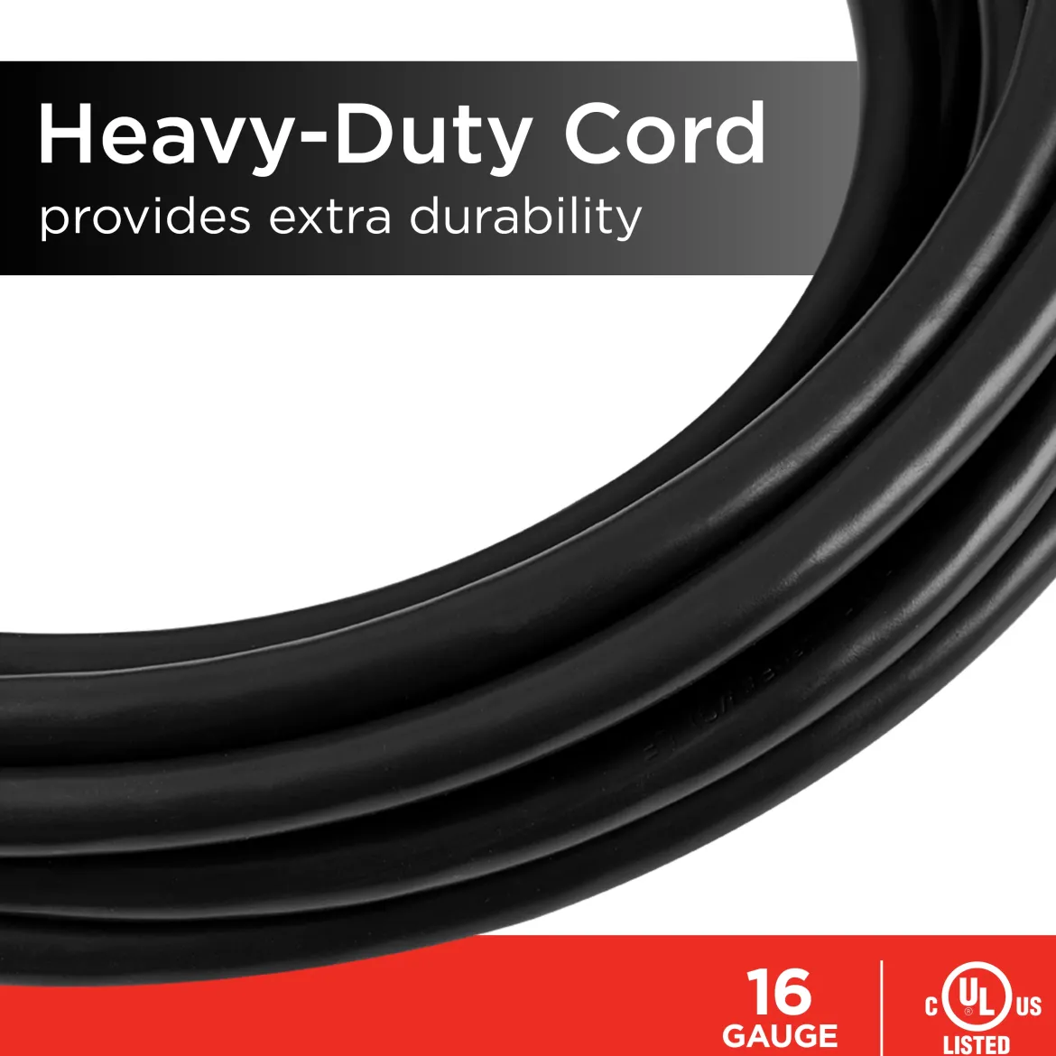 UltraPro 15ft. Outdoor Extension Cord, 3 Grounded Outlet, Black
