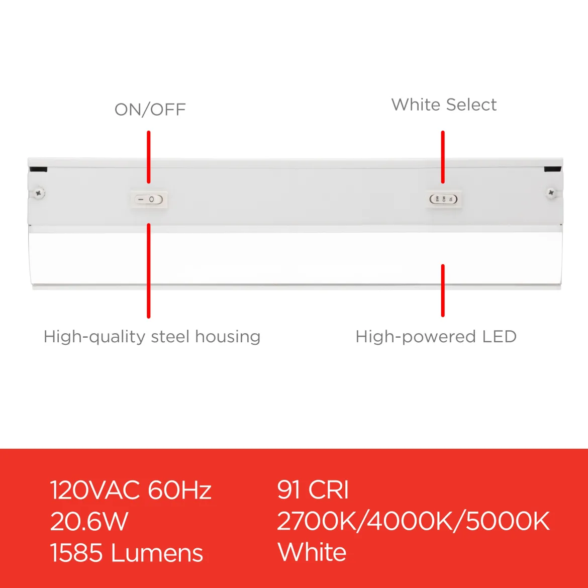 UltraPro 48in Direct Wire LED Light Fixture with White White