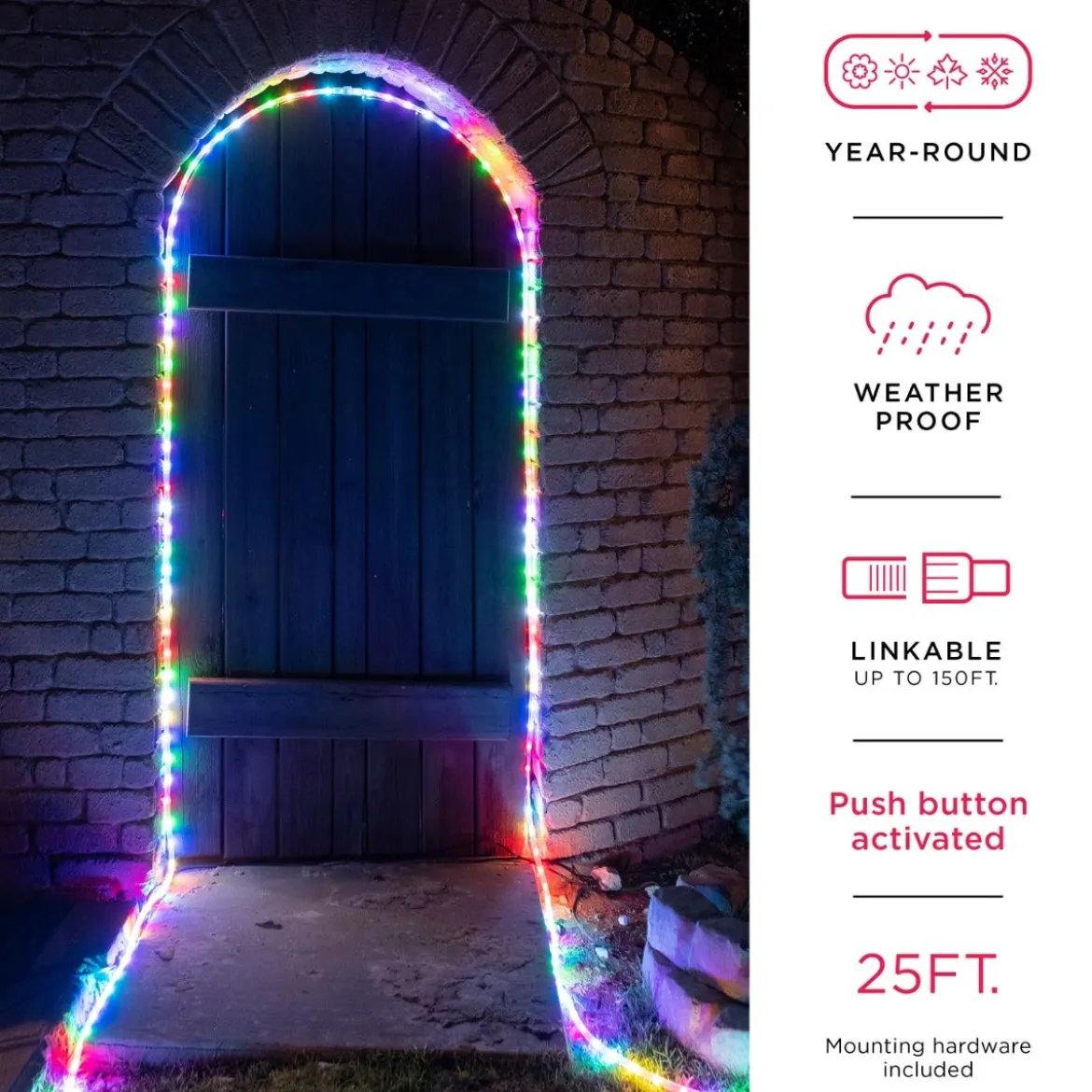 UltraPro Indoor/Outdoor LED Rope Light, 50ft., Color-Changing, Black