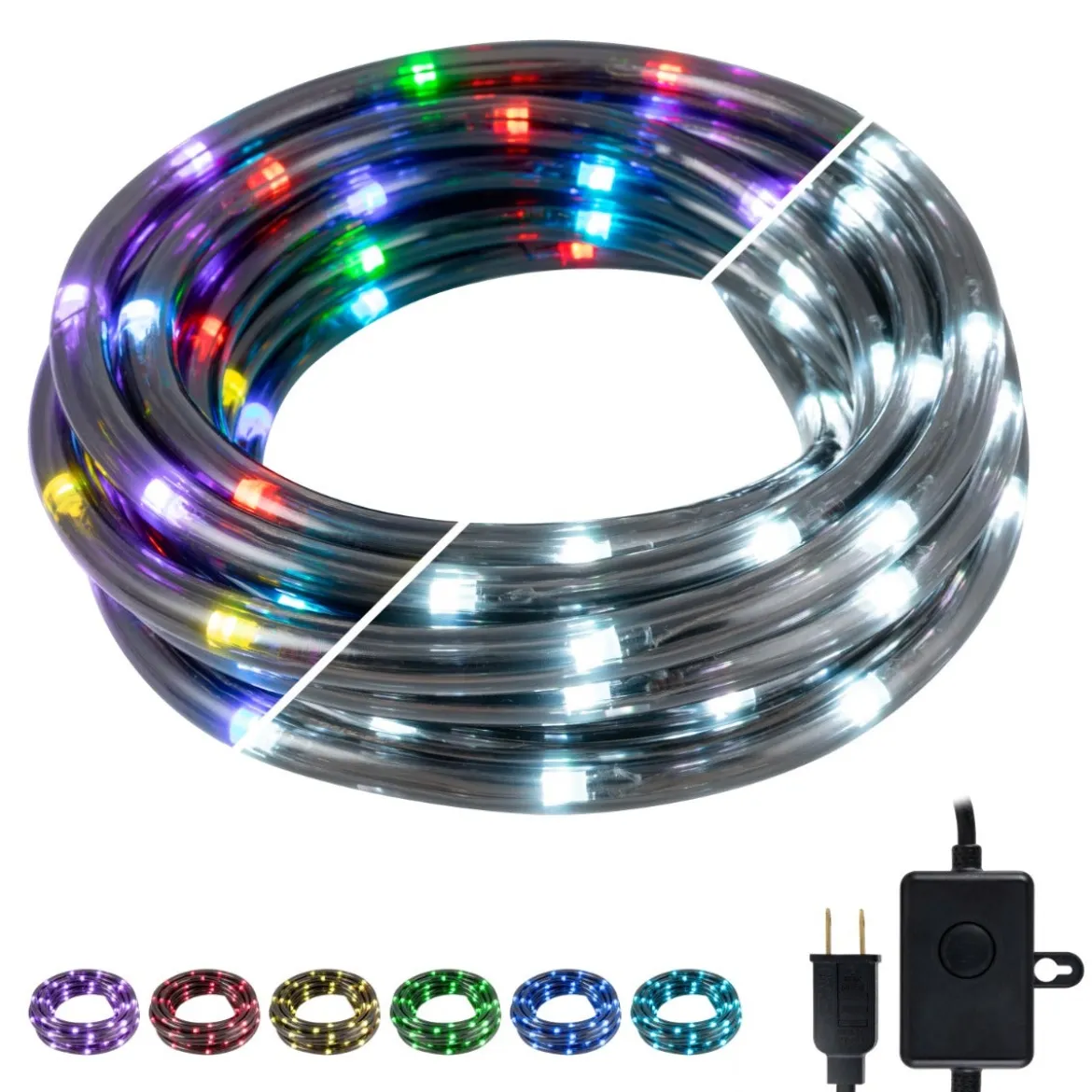 UltraPro Indoor/Outdoor LED Rope Light, 50ft., Color-Changing, Black