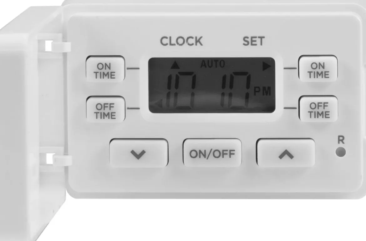 UltraPro Indoor Plug-In 1-Outlet Digital Timer with Cloth Door, White