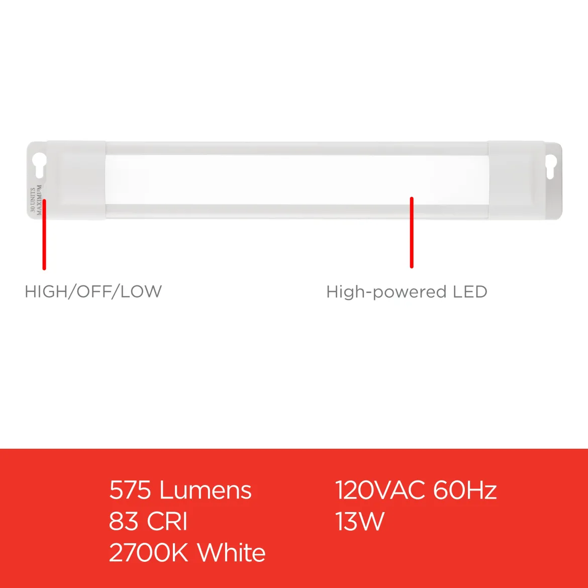 UltraPro 18in. Linkable Plug-In LED Light Fixture, White