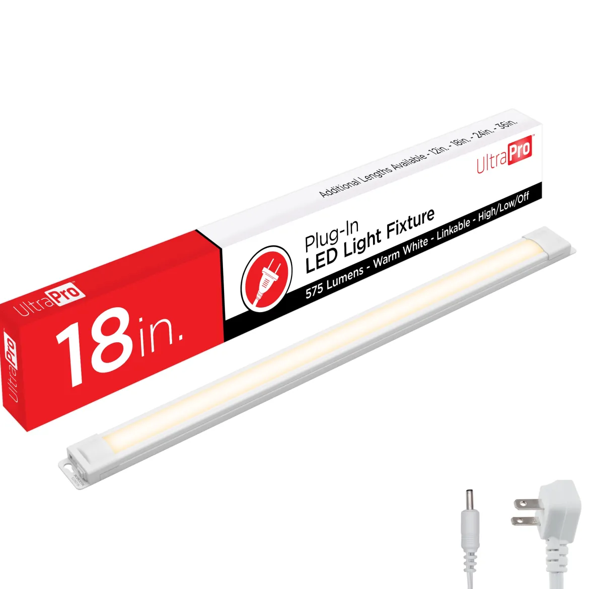 UltraPro 18in. Linkable Plug-In LED Light Fixture, White