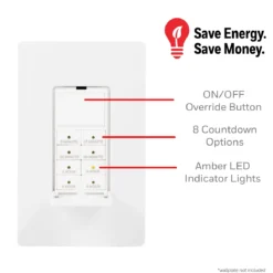 UltraPro In-Wall Push-Button Countdown Timer, White
