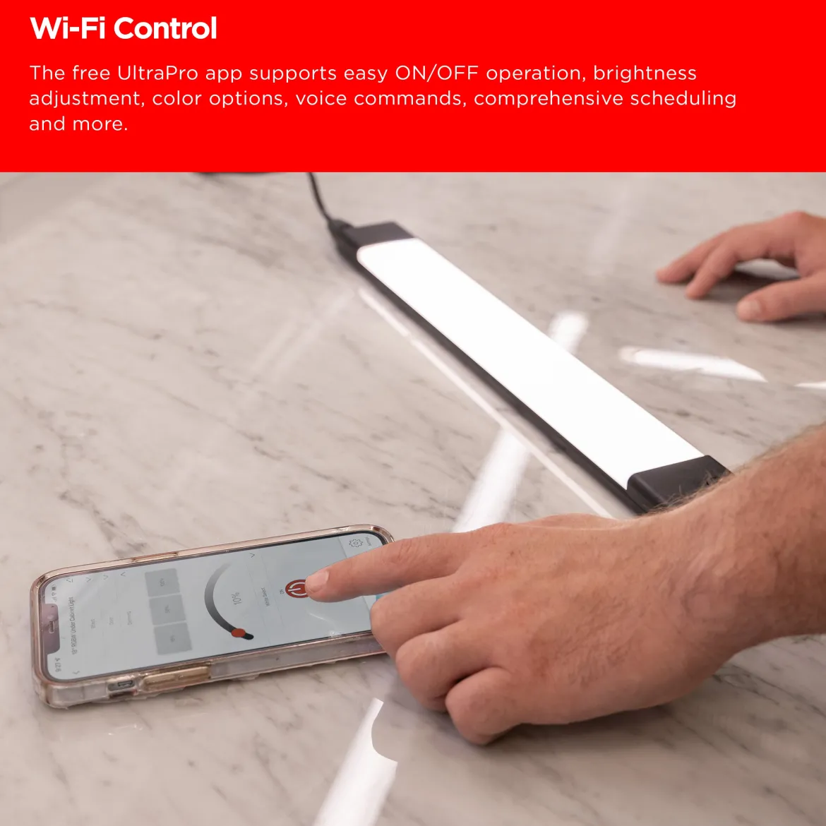 UltraPro LED Wi-Fi Smart Light Fixture, Color Changing, 24in.