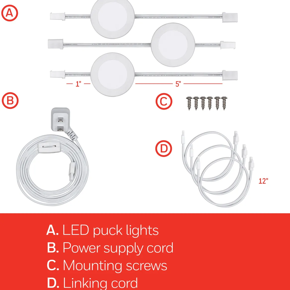 UltraPro Linkable Recessed Puck Lights, 3 pk