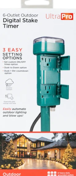 UltraPro 6-Outlet Outdoor Yard Stake Timer