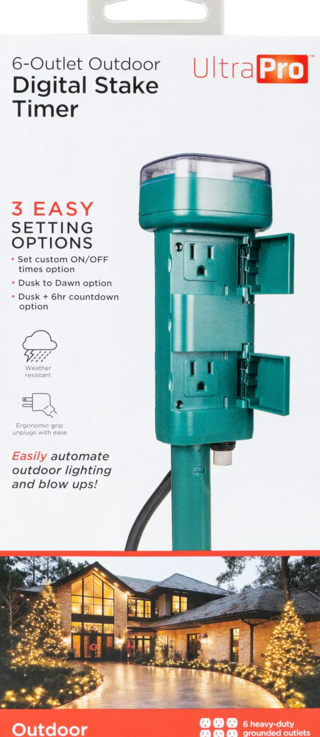 UltraPro 6-Outlet Outdoor Yard Stake Timer