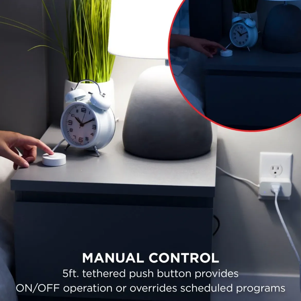 UltraPro Plug-In 1-Outlet WiFi Smart Plug with Push Button, White