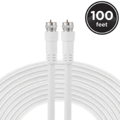UltraPro RG6 Coax Cable, 100ft., White, 2 Pack