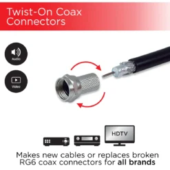 UltraPro RG6 Twist-On F Connector, 4 Pack