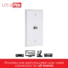 UltraPro Wall Plate, Single Coax, White, 8 Pack