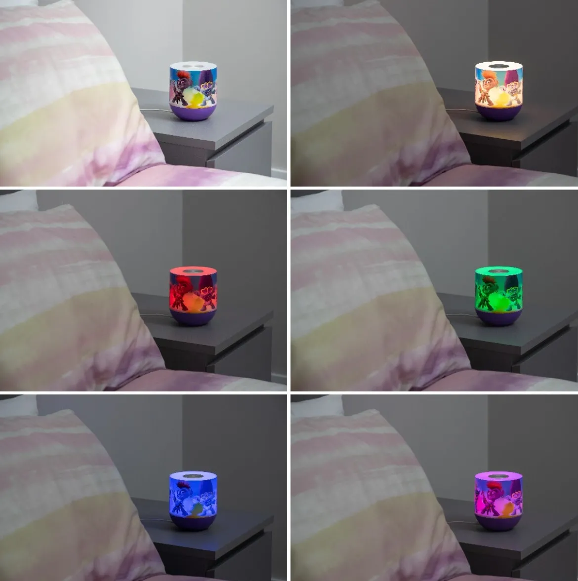 Universal Trolls World Tour Color Changing Tabletop LED Night Light, Purple