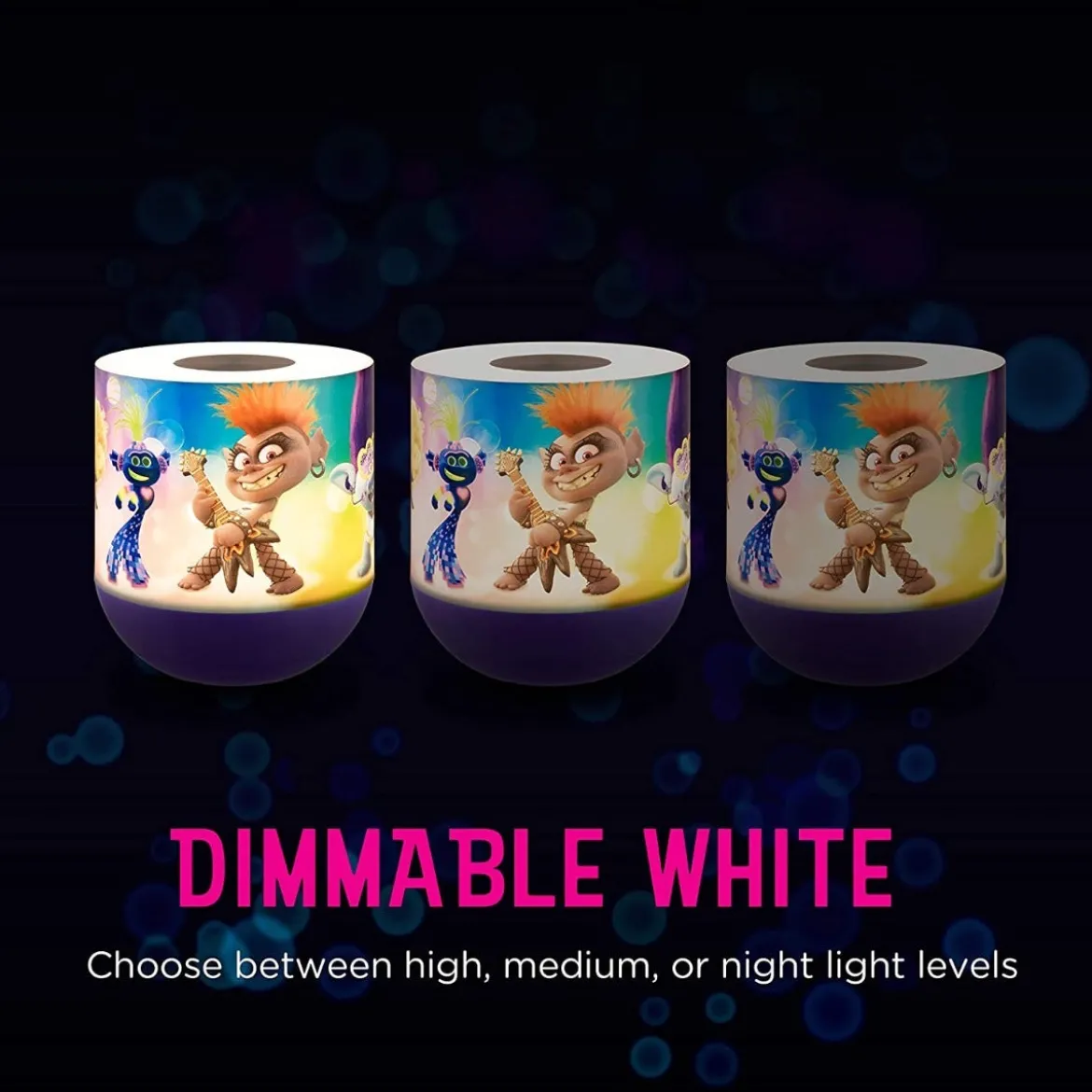 Universal Trolls World Tour Color Changing Tabletop LED Night Light, Purple
