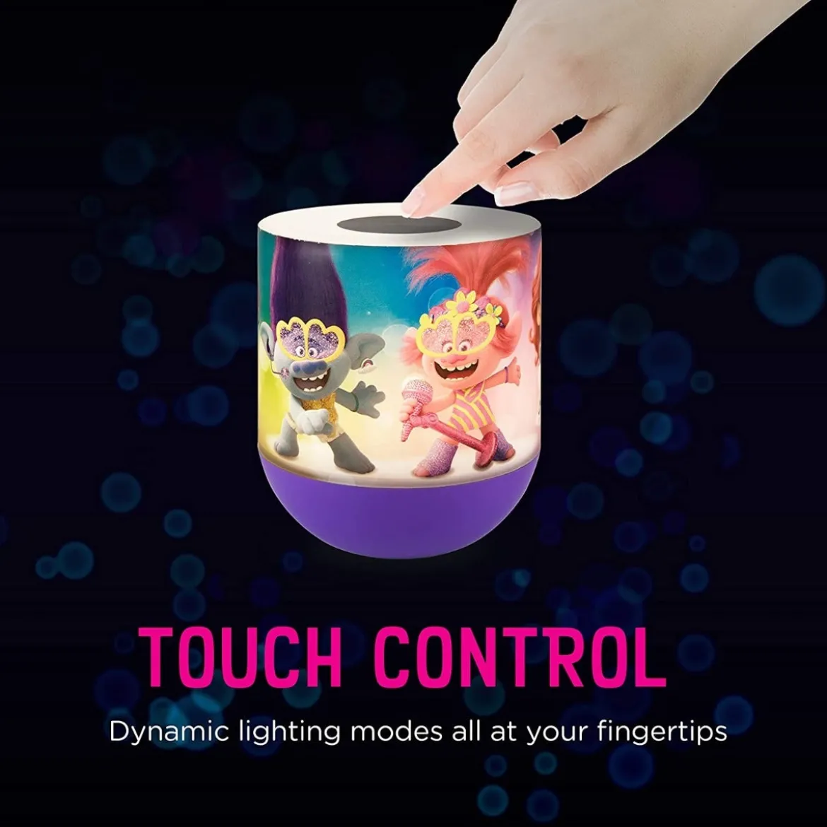Universal Trolls World Tour Color Changing Tabletop LED Night Light, Purple